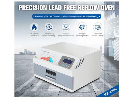 comprar Mini horno de reflujo de escritorio sin plomo con sistema de doble calentamiento para soldadura SMT y ensamblaje de PCB Fabricación en línea