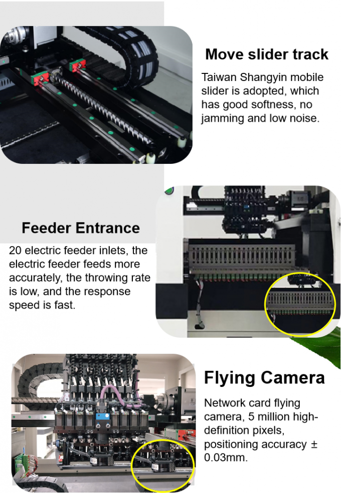 อัตโนมัติ Smt เครื่อง Hct-530lv เลือกและวางเครื่อง 8head Led PCB จุด ...